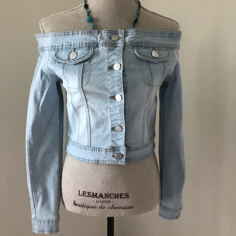 Off Shoulder Denim Jacket